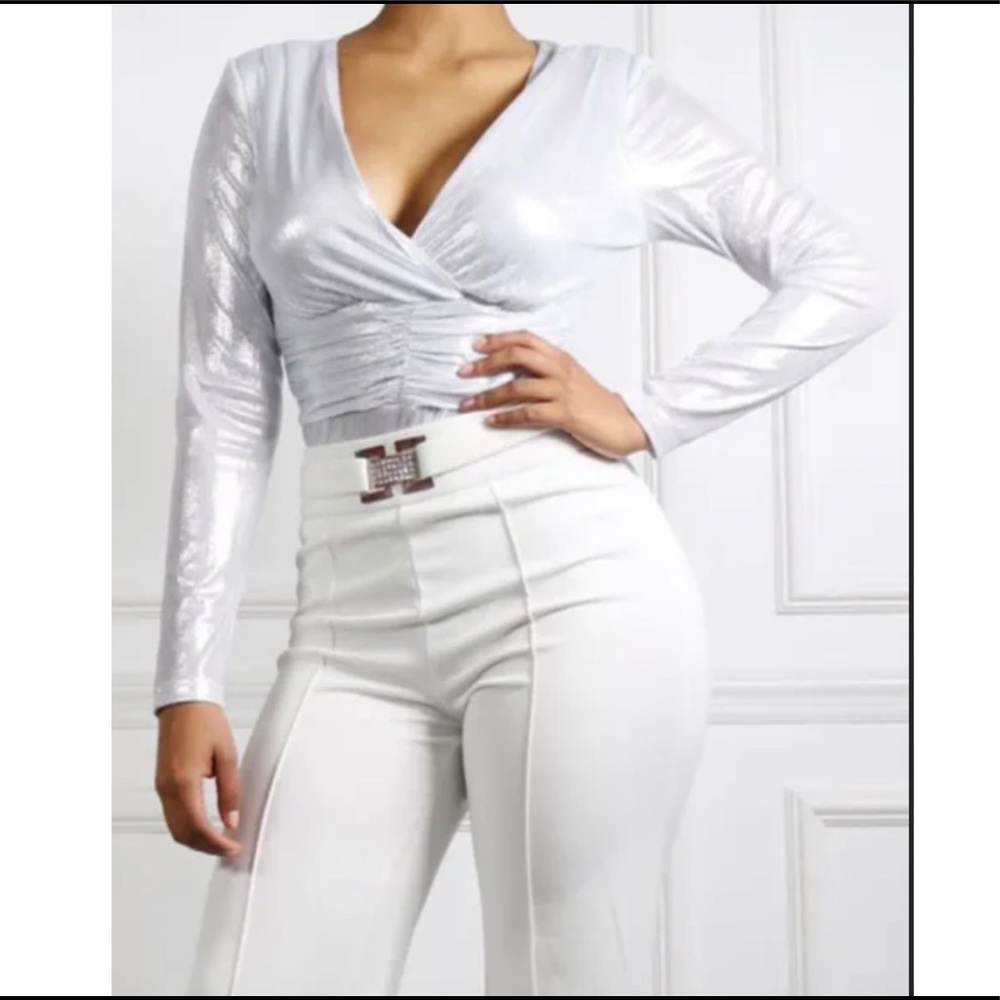 Brand New Silver elegant bodysuit